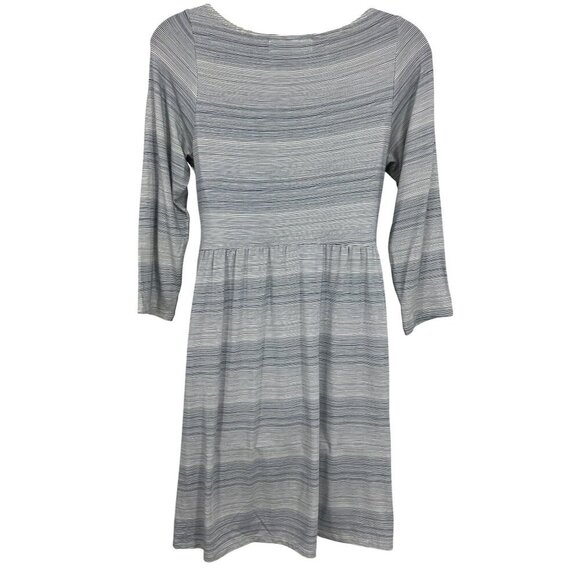 Fighting Eel Dress Size Medium M Women Gray Stripe 3/4 Sleeve A-Line Rayon VGUC - Picture 8 of 10